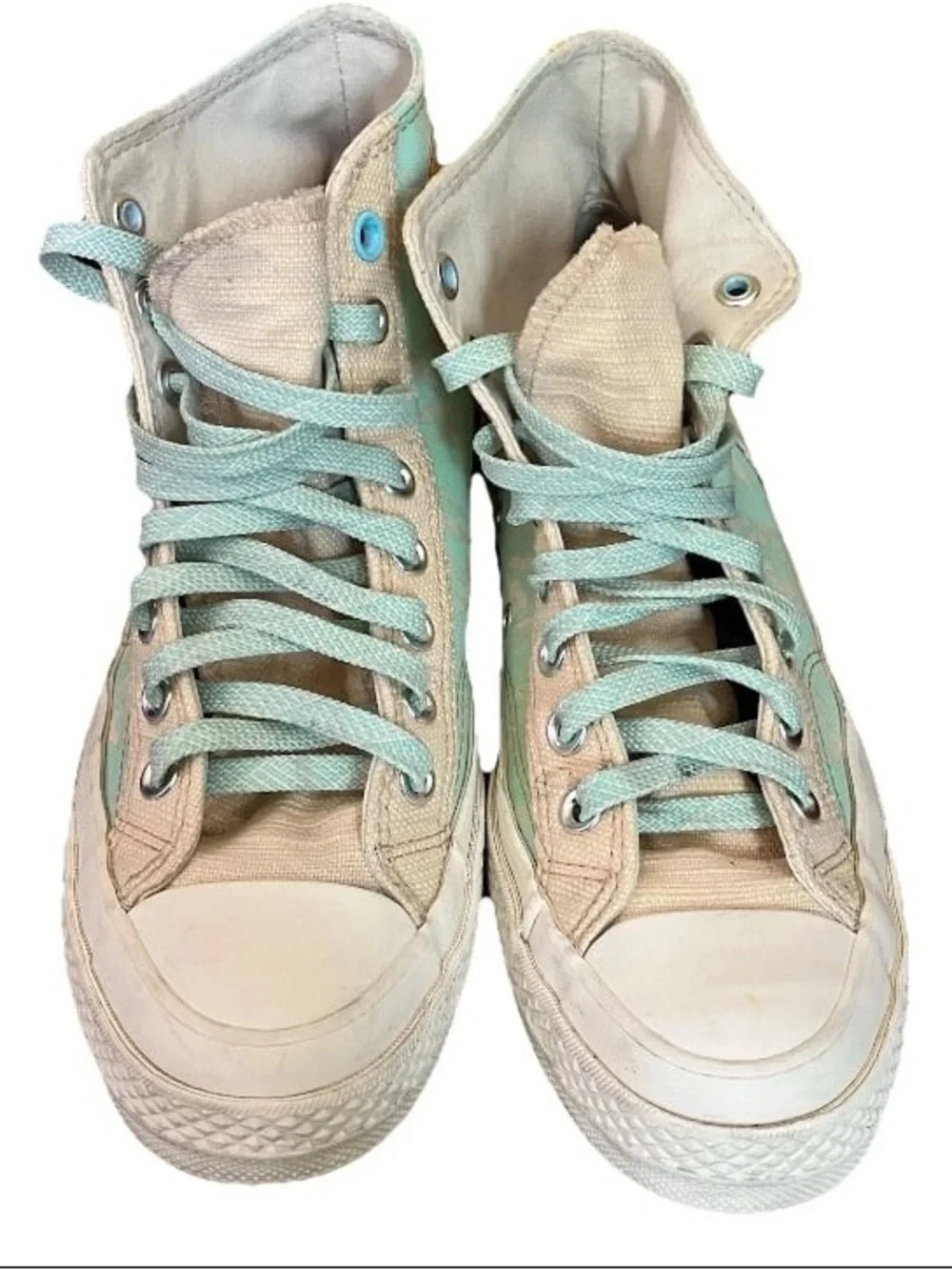 Chuck Taylor Converse Shoes Mi Gente A03690C Men 7 Women 9 Tan & Teal Latino - Picture 6 of 8